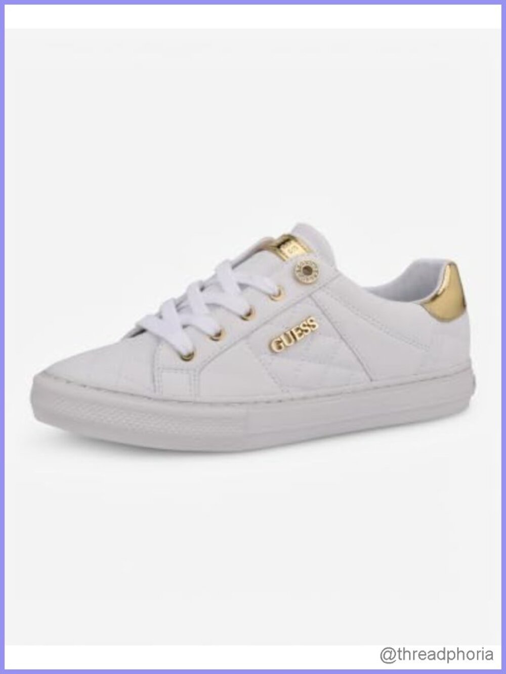Quilted Faux Leather Lace-Up Platform Sneakers Comfort Walking Shoes
